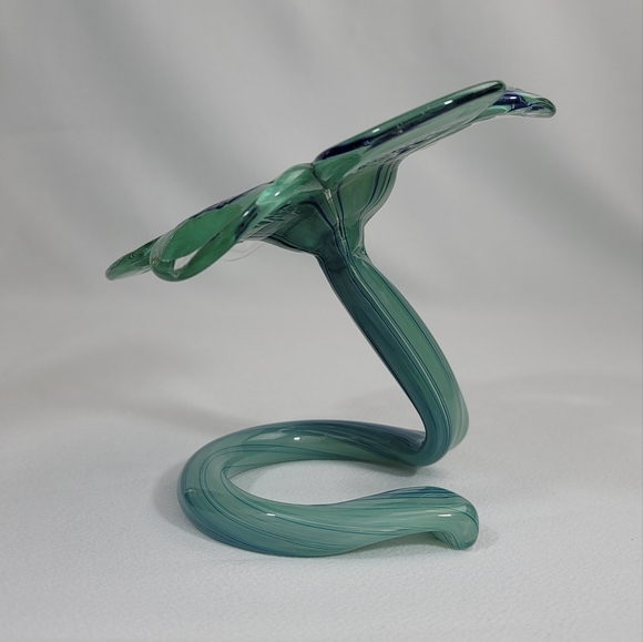 Hand Blown Art Glass Flower Curled Stem - Picture 6 of 16